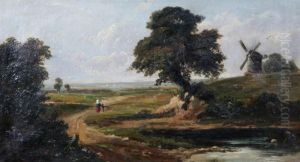 Figurscen I Landskap Med Kvarn by Theodore Hines
