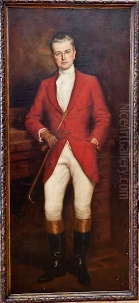 Life-size Oil On Canvas Of Young Huntsman - view 1