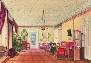 Interieur Eines Biedermeiersalons. by Heinrich Hintze