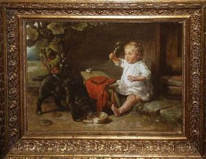 Child With Dog by Johann Ferdinand J. Hintze
