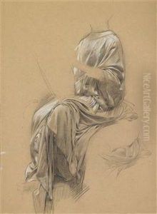 Studie Von Apollo Mit Einer Lyra by Adolf Hiremy-Hirschl
