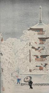 Figure By A Winter Temple. by Tadahashi Hiroaki