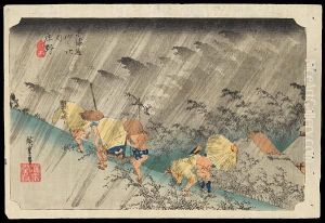 Forty-nine Woodcuts From The Hoeido Tokaido Series by Utagawa or Ando Hiroshige