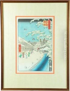Winter Village Scene by Chimpei Ii Hiroshigesuzuki