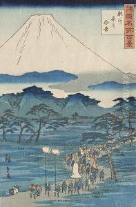 Le Cento Vedute Celebri Delle Province, Provincia Di Suraga Hara by Chimpei Ii Hiroshigesuzuki