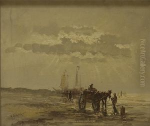 Krevettenfischer Am Ufer Krevettenfischer Am Ufer