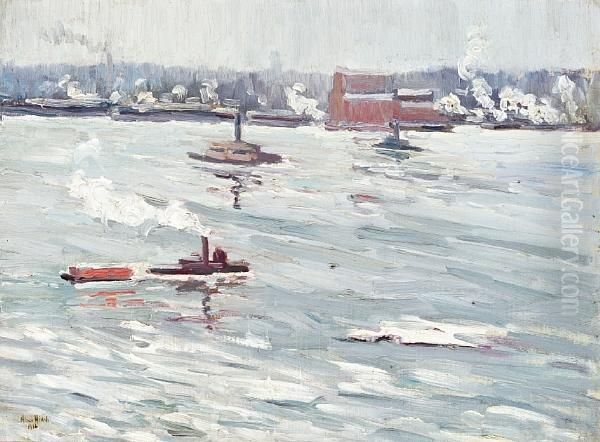 Hudson River In Winter, N.y. - view 1