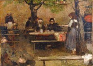 Posilek W Miejskim Ogrodku by Samuel Hirszenberg
