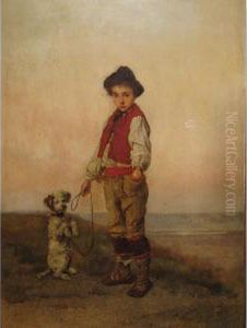 Boy With A Dog by Rudolf Hirth Du Frenes