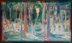 Im Park Der Villa Borghese by Dora Hitz
