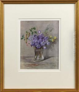 Blomsterstilleben Med Blasippor by Fanny Hjelm