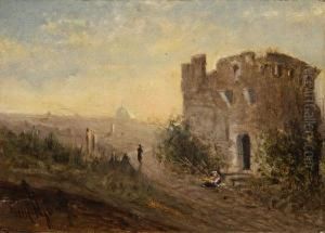 Mausoleo Su Una Via Consolare Romana Con Passanti by Wilhelm Hjorth