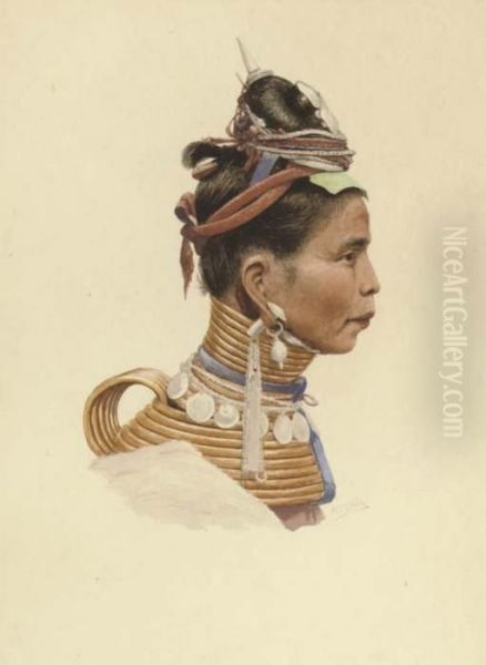 A Long Neck Woman; And A Man From Shan State, Burma - view 1