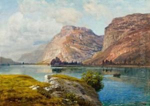 Castell Toblino Am Toblino See by Anton Hlavacek