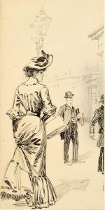 Die Elegante Dame Vor Der Oper by Franz Hlavaty