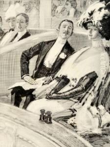 Elegantes Paar In Einer Theaterloge by Franz Hlavaty