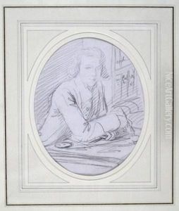 A Youth Seated At A Counting House Desk by William Hoare Of Bath