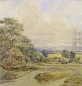 Landscape With Hamlet, Hillsin Distance by Alice Mary Hobson