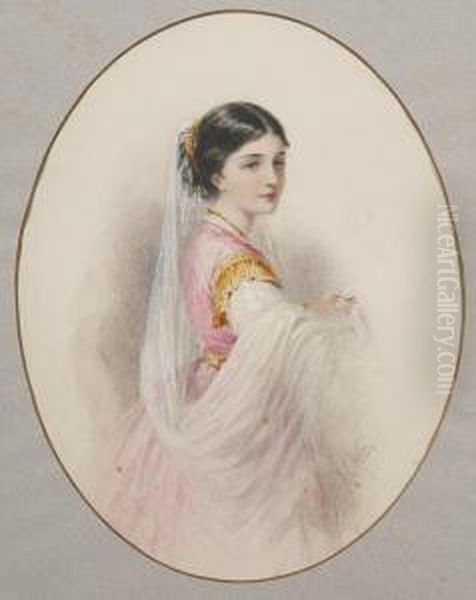 A Portrait Of A Fashionably Dressed Young Lady - view 1