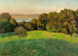 Sonnige Wiesenlandschaft. by Franz Xaver Hoch