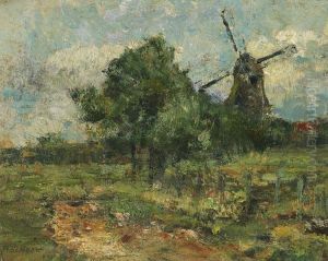 Sommerlandschaft Mit Windmuhle by Rudolf Hockner