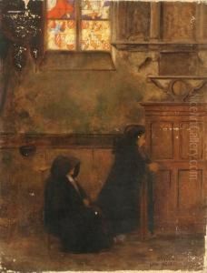 Cloaked Figures Praying In A Chapel Cloaked Figures Praying In A Chapel