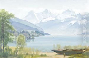 Sommerliche Thunerseepartie Mit Eiger, Monch Und Jungfrau