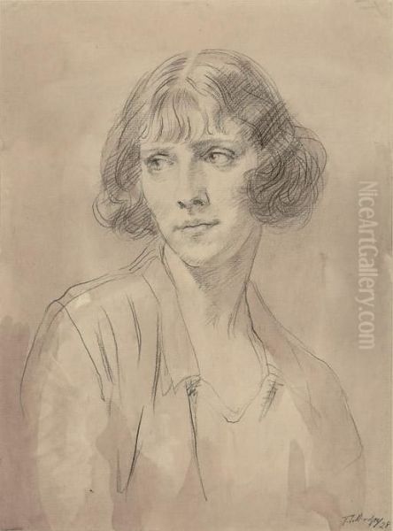 Study Of A Young Lady, Bust-length - view 1