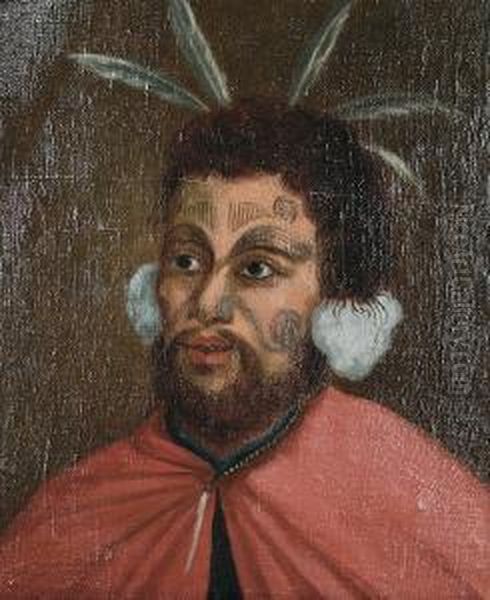 Portrait Of A Man In Maori Dress - view 1