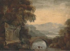 Figure By A River In A Classical Landscape