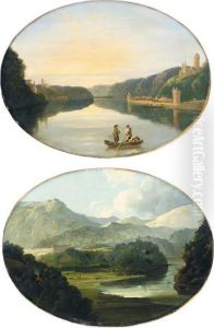 A View Of The Rhine In Germany; And A View Of The Mountains Of Switzerland by William Hodges
