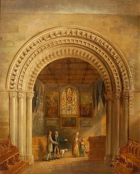 Figures In A Church Interior - view 1
