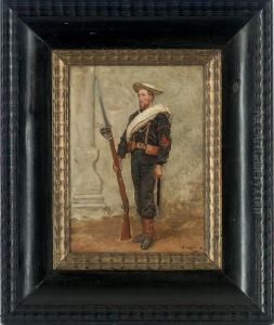 Portrait Of A Blue Jacket From The Naval Brigade On Service In Egypt by John Evan Hodgson