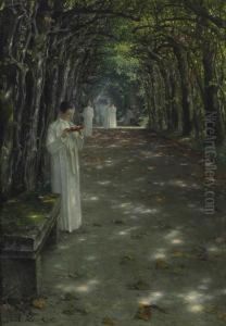 Novizen Im Laubengang by Paul Hoecker