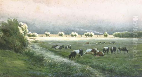 Cows In A Polder Landscape - view 1