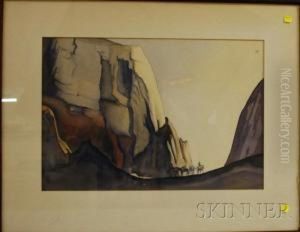 Valley Pass With Figures by Elisabeth Hoen