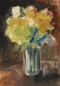 Bouquet In A Glass Vase by Heinrich Hoerle