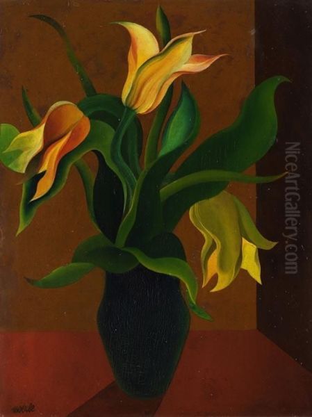 Tulpen In Dunkler Vase - view 1