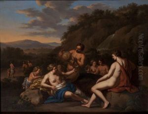 Jeune Femme Se Faisant Verser A Boire Dans Un Nautile by Gerard Hoet