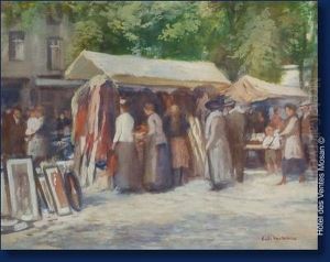 Scene De Marche A Bruxelles. by Emile Hoeterickx