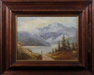 Landscape With Lake View by Arnost Hofbauer