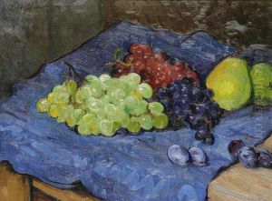 A Still Life With Fruit by Arnost Hofbauer