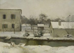 Partie Im Winterlichen Schleisheim by Ludwig Friedrich Hofelich