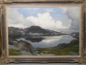 Gebirgslandschaft Mit See. by Gottfried Hofer