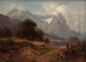 "die Alpspitze Und Das Zugspitzenmassiv Mitpersonenstaffage"