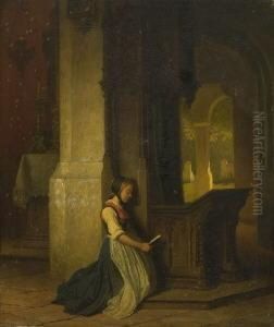 Junge Frau Beim Gebet. by Conrad Hoff