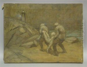 Figures On The Shore At Night