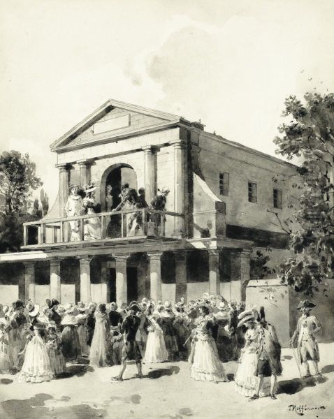 Scene De La Commedia Dell'arte Au Xviiie Siecle - view 1