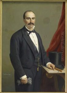 Portrait D'homme Au Chapeau Haut De Forme by Felicita Hoffmann