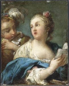 Ritratto Di Cantante Con Flautista by Felicita Hoffmann